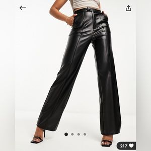 4th + Reckless Faux Leather wide leg pants